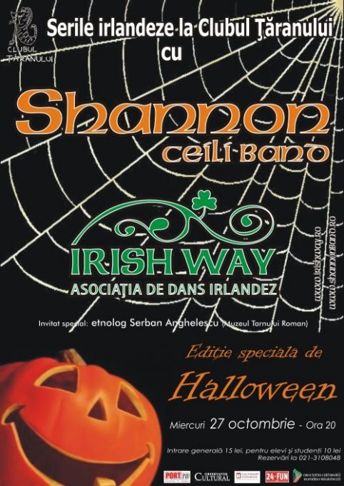 Seara irlandeza intre Sfantul Dumitru si Halloween la Clubul Taranului!