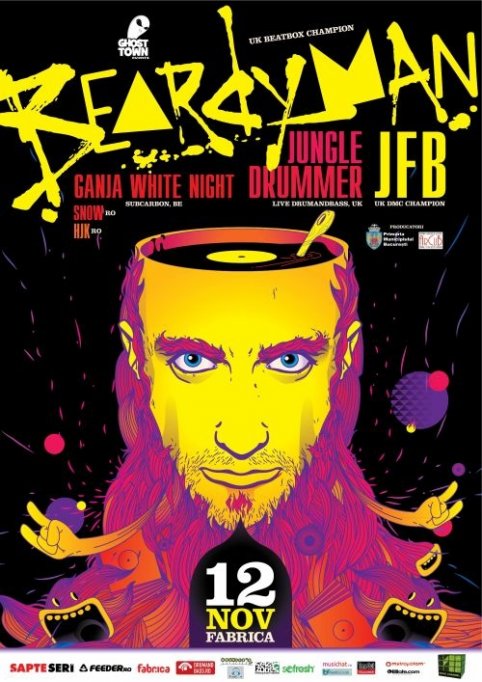 Beardyman vs JFB / Jungle Drummer, Ganja White Night, HJK, Snow