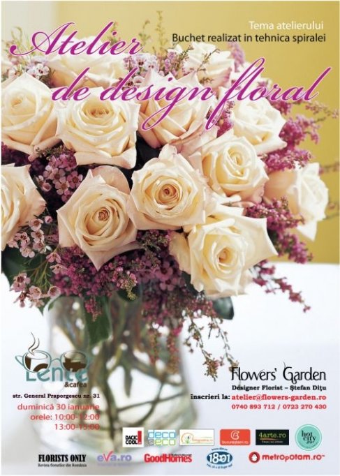 Atelier floral nr. 16: buchet realizat in tehnica spiralei