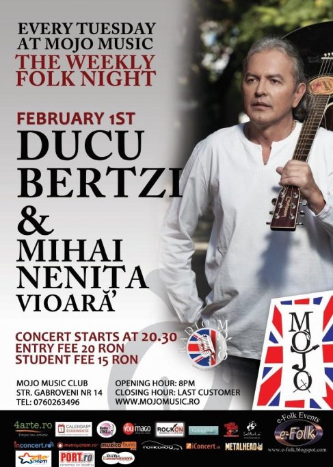 Concert Ducu Bertzi in MojoBritroom