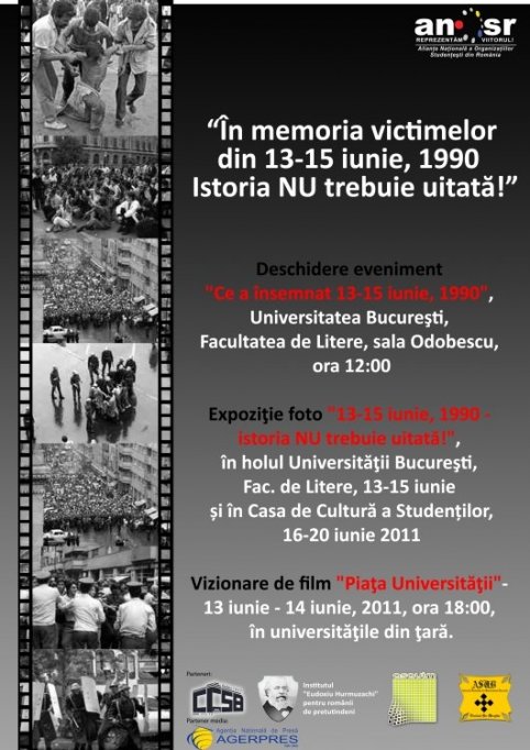 Actiuni in memoria victimelor din 13-15 iunie 1990