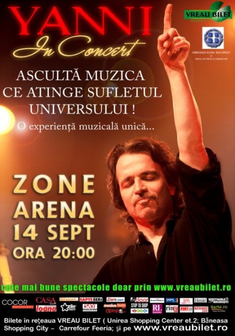 Yanni in premiera in Romania