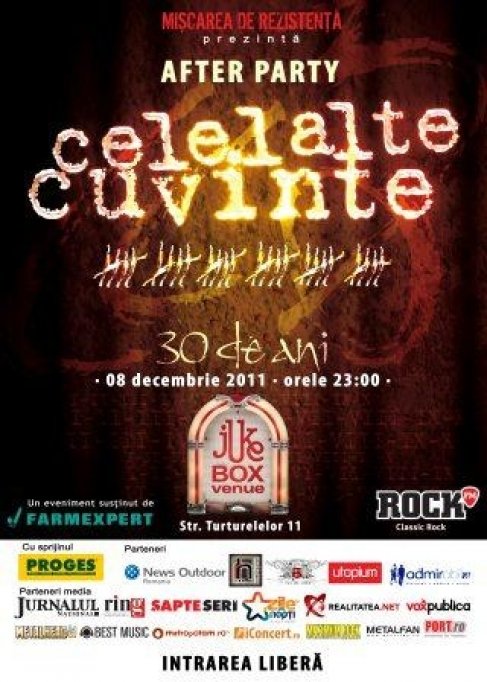 Afterparty "Celelalte Cuvinte – 30 de ani" in Jukebox Venue