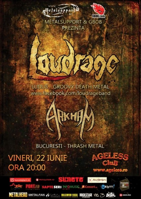Concert de groovy death metal si trash metal cu Loudrage si Arkham