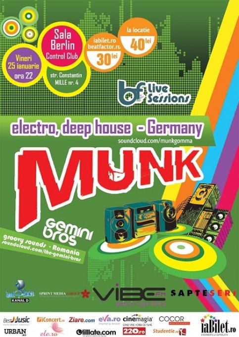MUNK si Gemini Bros canta pe 25 ianuarie in Bucuresti in cadrul Beatfactor Live Sessions