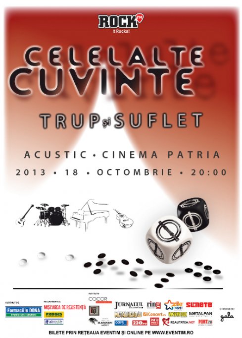 Cateva sute de bilete ramase la concertul Celelalte Cuvinte – Trup si suflet, de la Cinema Patria