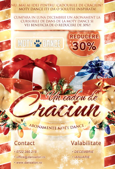 Abonamente cadou de Craciun cu Moty Dance
