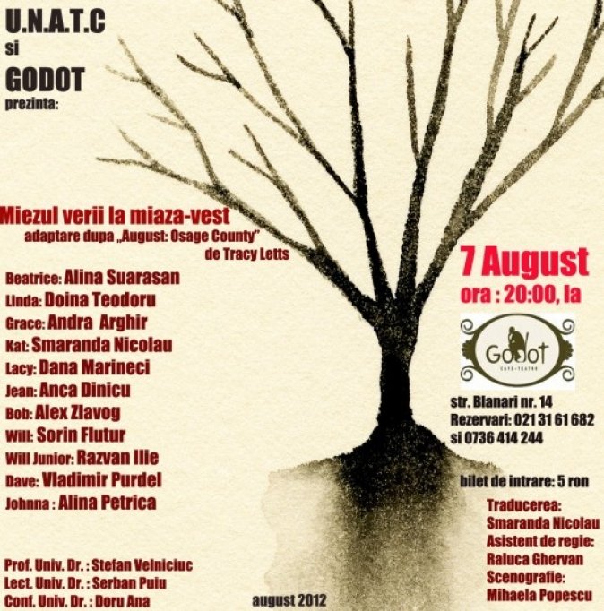 OPEN STAGE: "Miezul verii la miaza-vest" dupa Tracy Letts