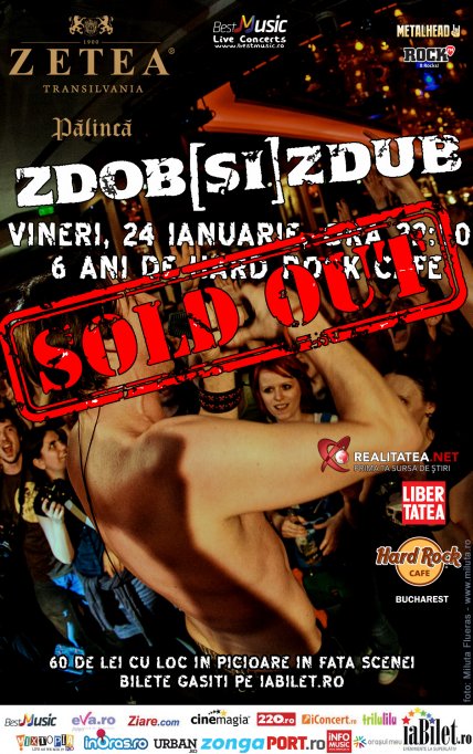 Concertul ZDOB si ZDUB din Hard Rock Cafe este sold out