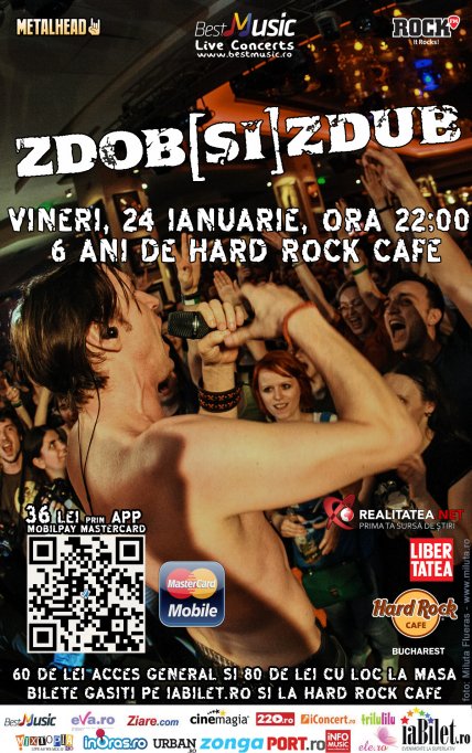 Zdob si Zdub la Hard Rock Cafe - Locurile la masa s-au epuizat si bilete la pret redus de doar 36 de lei