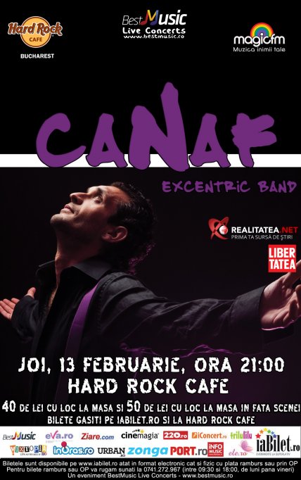 O categorie de bilete este sold out la concertul IULIAN CANAF de la Hard Rock Cafe de joi, 13 februarie !