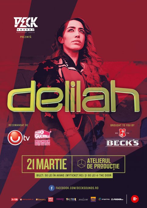 Concertul Delilah organizat de Deck Sounds se muta pe 21 martie