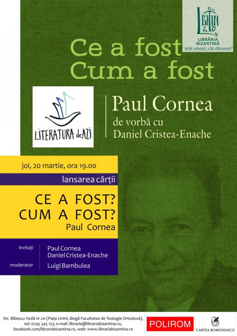 Paul Cornea de vorba cu Daniel Cristea-Enache la Libraria Bizantina