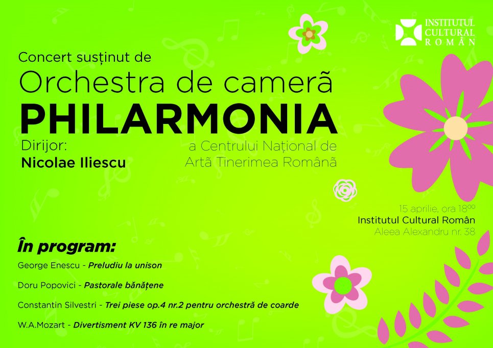 Concert sustinut de Orchestra de camera „Philarmonia“ la ICR