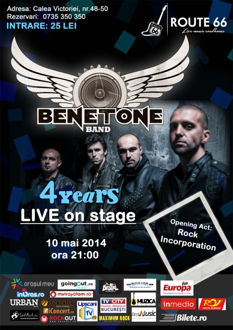 Benetone Band aniverseaza 4 ani de concerte Live!