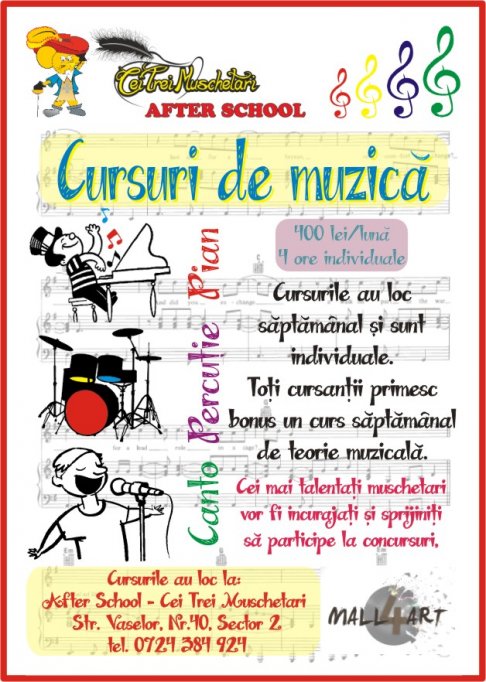 Cursuri Muzica - Pian/Percutie/Canto