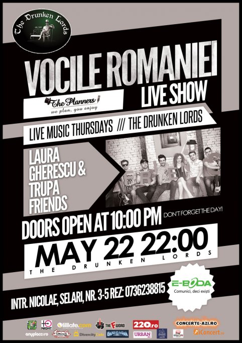 Vocile Romaniei cu Laura Gherescu si trupa Friends @ The Drunken Lords