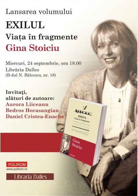 Lansarea volumului de memorii Exilul. Viata in fragmente, de Gina Stoiciu