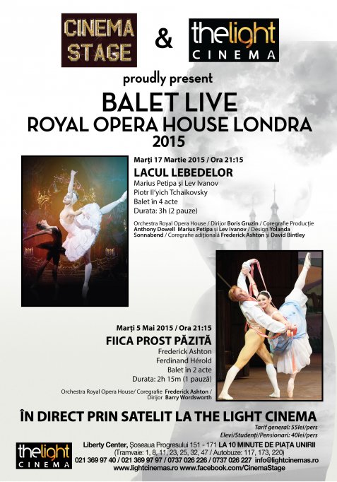 Balet LIVE de la Royal Opera House Londra: Lacul Lebedelor si Fiica prost pazita