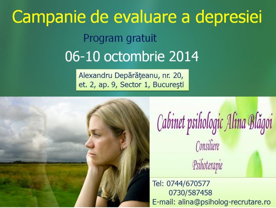 Campanie de evaluare gratuită a depresiei