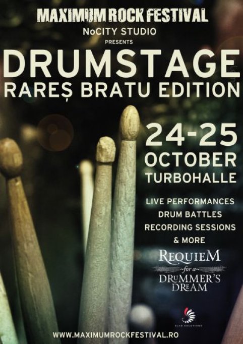 Requiem for a Drummer's Dream doneaza un set de tobe la scena DrumStage din cadrul Maximum Rock Festival
