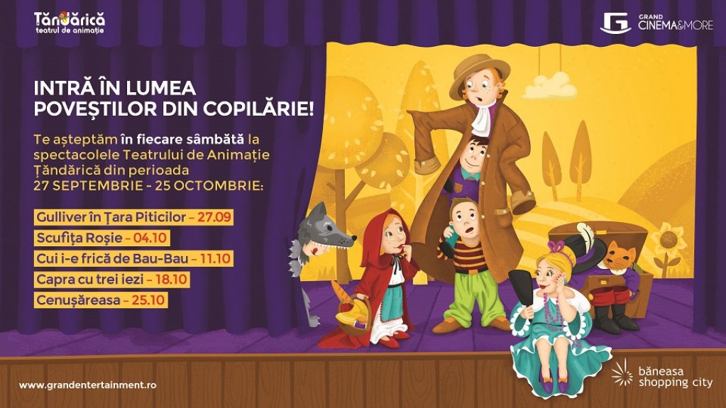 Teatrul de Animatie Tandarica aduce pe scena „Cui i-e frica de Bau-Bau” si „Capra cu trei iezi”