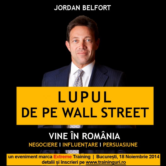 Jordan Belfort in Romania peste o saptamana