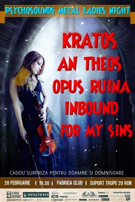 Psychosounds Metal Ladies Night : KRATOS, AN THEOS, OPUS RUINA, INBOUND, FOR MY SINS @ Club Fabrica