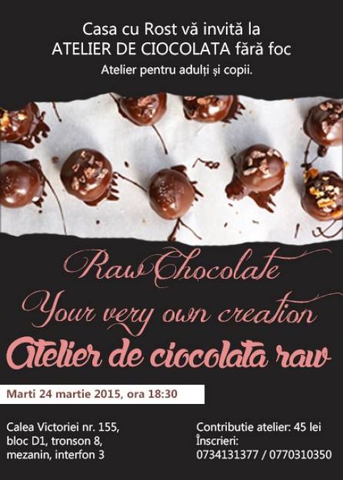 Atelier de ciocolata fara foc