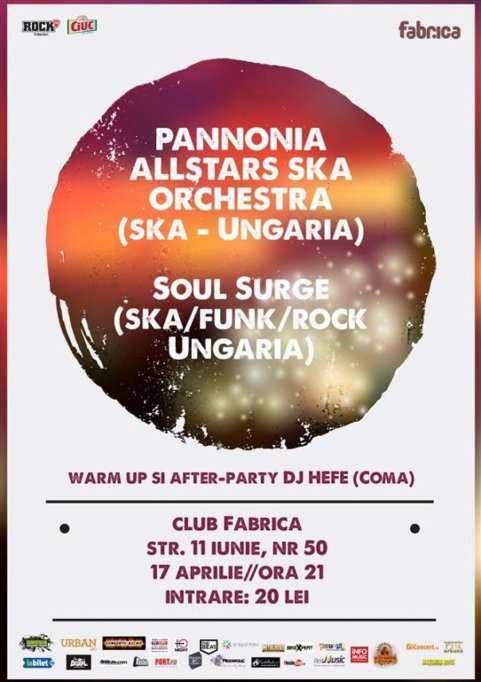 PANNONIA ALLSTARS SKA ORCHESTRA (HU) + Soul Surge (HU) + DJ HEFE (Coma) live @ Club Fabrica