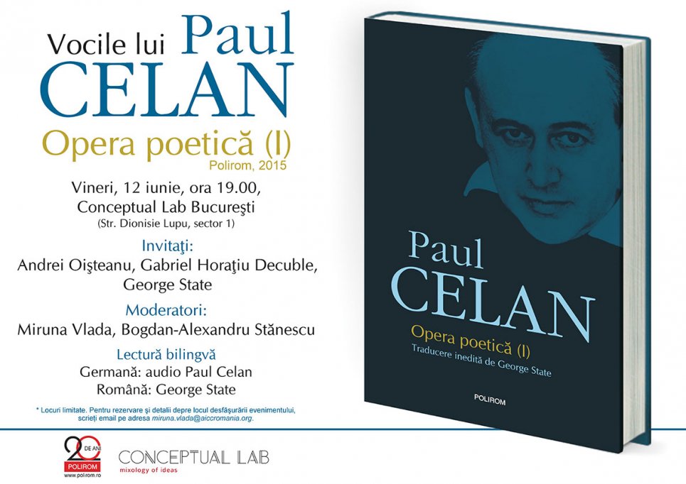 Vocile lui Paul Celan la Conceptual Lab Bucuresti