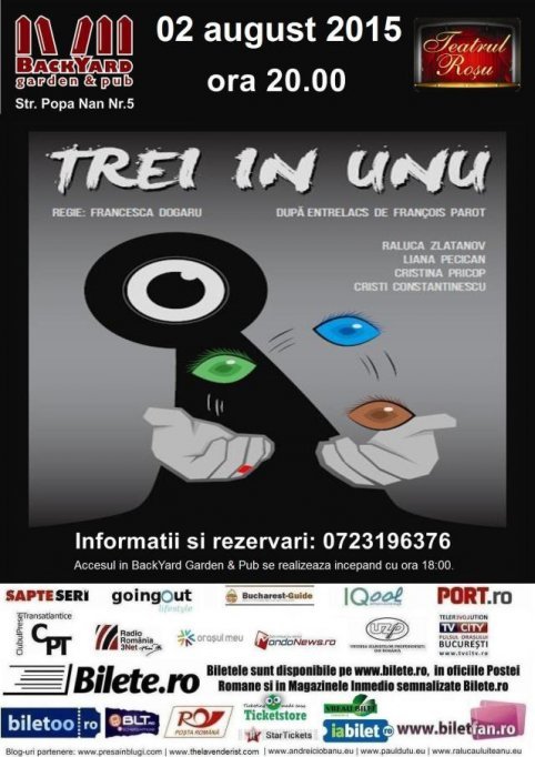 Teatru la terasa: comedia "Trei in unu"