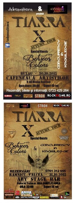 Trupa TIARRA incheie Autumn Tour “X” cu concertele de la Buzau si Ramnicu Valcea