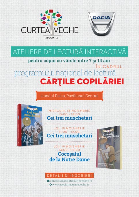 Asociația Curtea Veche și Dacia, ateliere gratuite pentru copii în cadrul Gaudeamus 2015