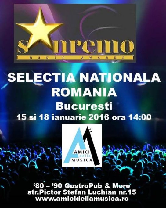 Selectia nationala Sanremo Music Awards Romania
