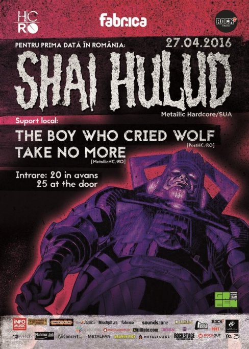 Shai Hulud [US] // The Boy Who Cried Wolf [RO] // Take No More [Ro] @ Club Fabrica