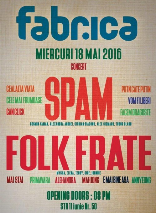 Concert Spam | Folk Frate @ Club Fabrica