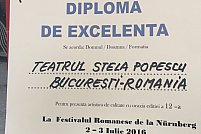 TEATRUL STELA POPESCU a obtinut Trofeul Festivalului "Romanima - 2016" (Rumanien Sommerfest) din ermania