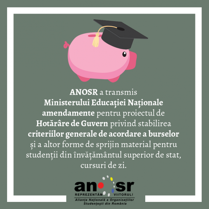 Amendamentele ANOSR privind stabilirea criteriilor generale de acordare a burselor studențești