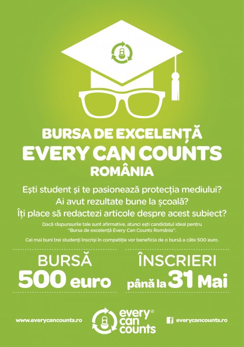 Încep înscrierile la Bursa de Excelenţă Every Can Counts