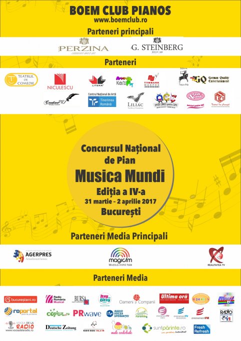 Premii de 8.000 Euro la Concursul National de Pian Musica Mundi si Expozitia de piane marca Perzina