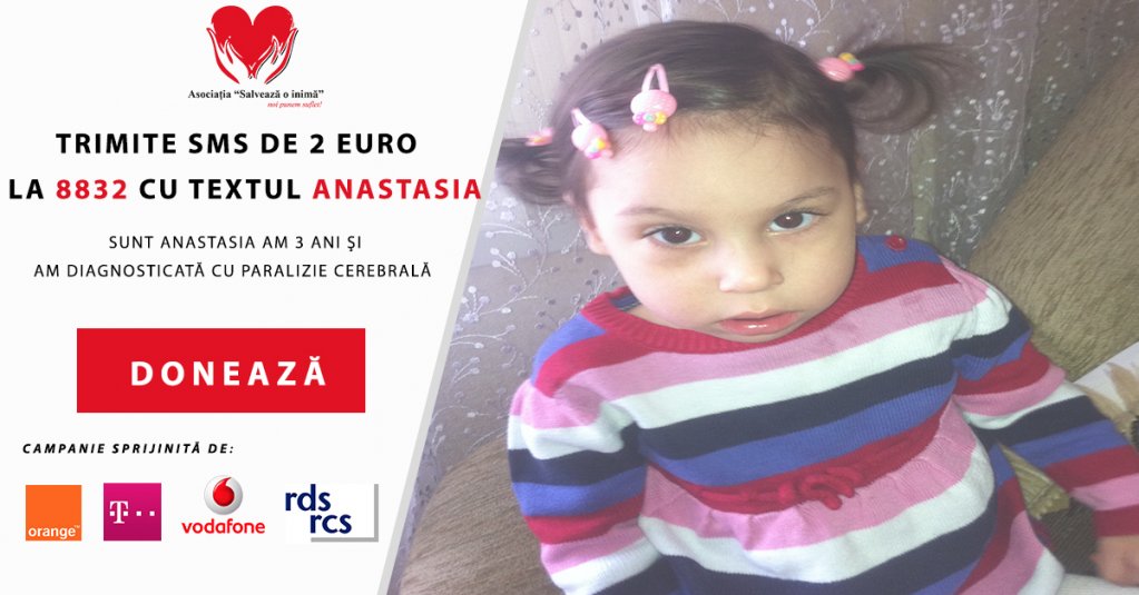 O mamă luptă să îşi salveze fetiţa diagnosticată cu paralizie cerebrală. O putem ajuta cu un simplu SMS