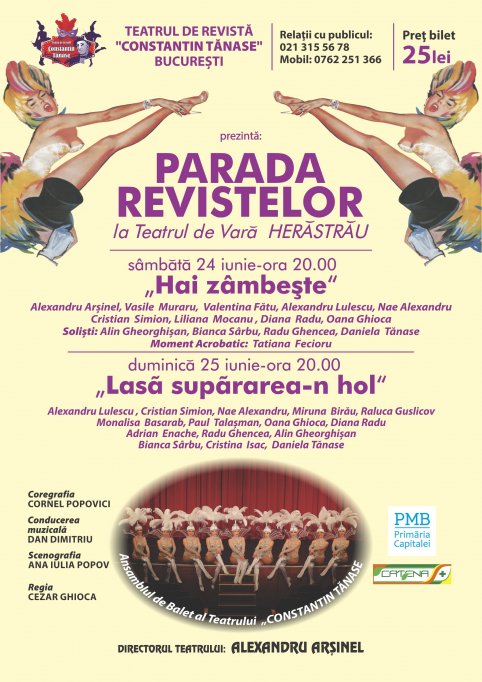 Începe Stagiunea Estivală laTeatrul de Vară ”Herăstrău” cu PARADA REVISTELOR!