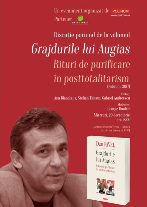 Grajdurile lui Augias, de Dan Pavel, în discuţie la Bucureşti