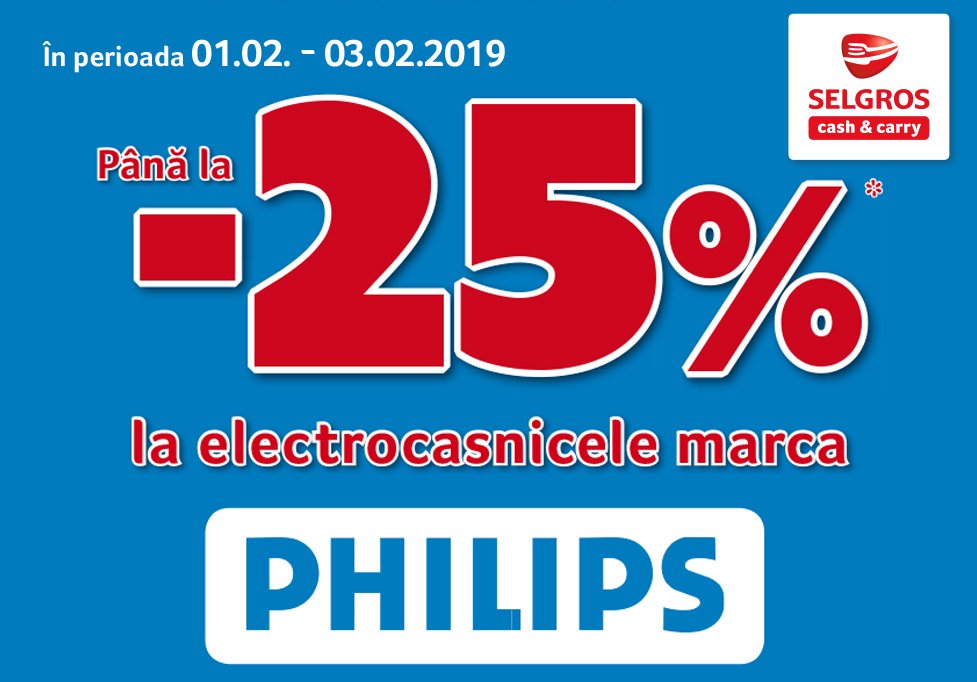 Reducere de 25% la articolele marca Philips