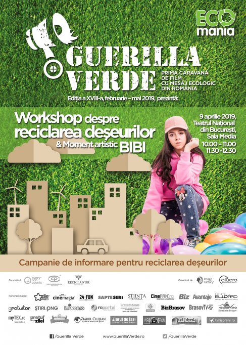 Eveniment aniversar Guerilla Verde – discuţii despre colectarea separată a deşeurilor şi moment artistic BIBI