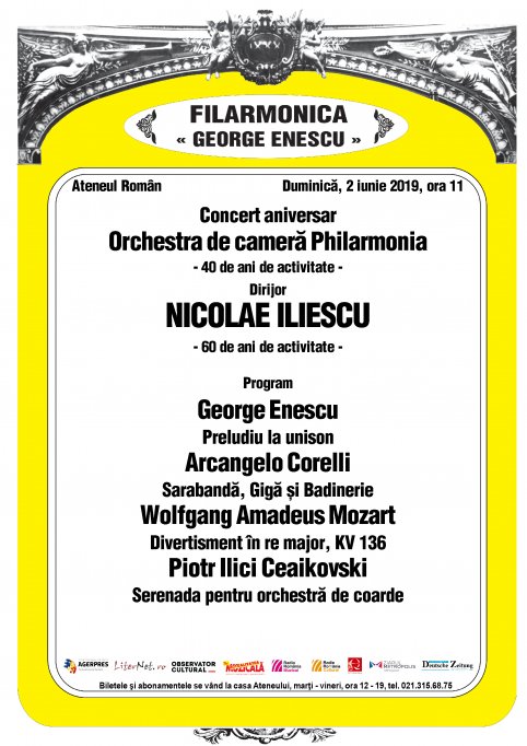 Concert aniversar al Orchestrei de cameră PHILARMONIA