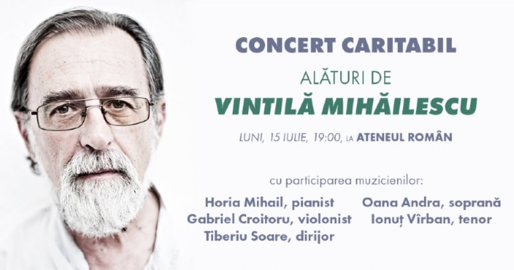 Alături de antropologul Vintilă Mihăilescu. Vino la Concertul Caritabil de la Ateneul Român din 15 iulie!