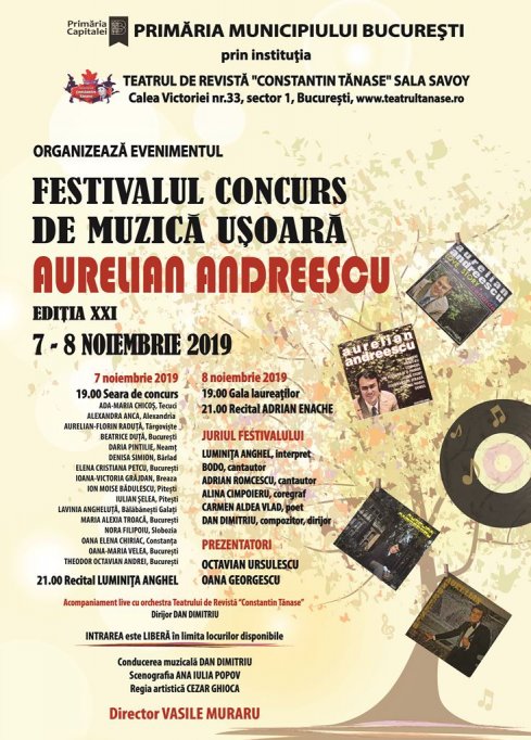 Festivalul Concurs de Muzică Uşoară Aaurelian Andreescu, 2019
