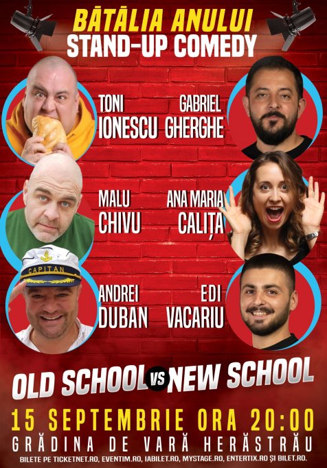 Competiția Stand-up-ului românesc „Old School vs New School”
